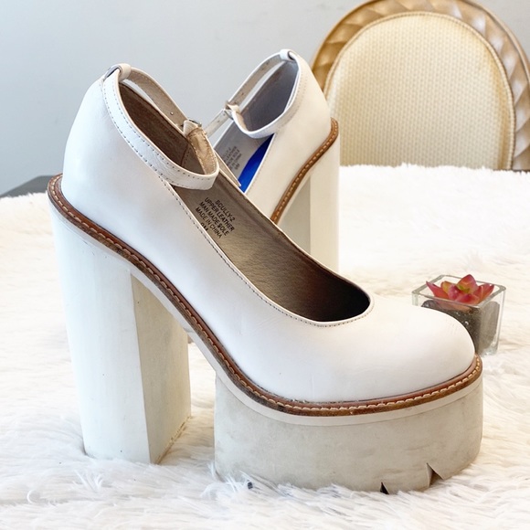 Jeffrey CAMPBELL | Scully 2 White Platform Heels Mary Jane leather women’s 9 - Picture 3 of 10